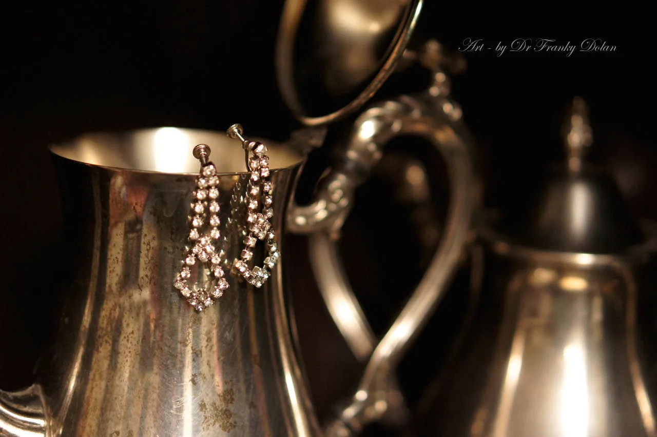 "Antique Rhinestone Earrings" by Dr Franky Dolan