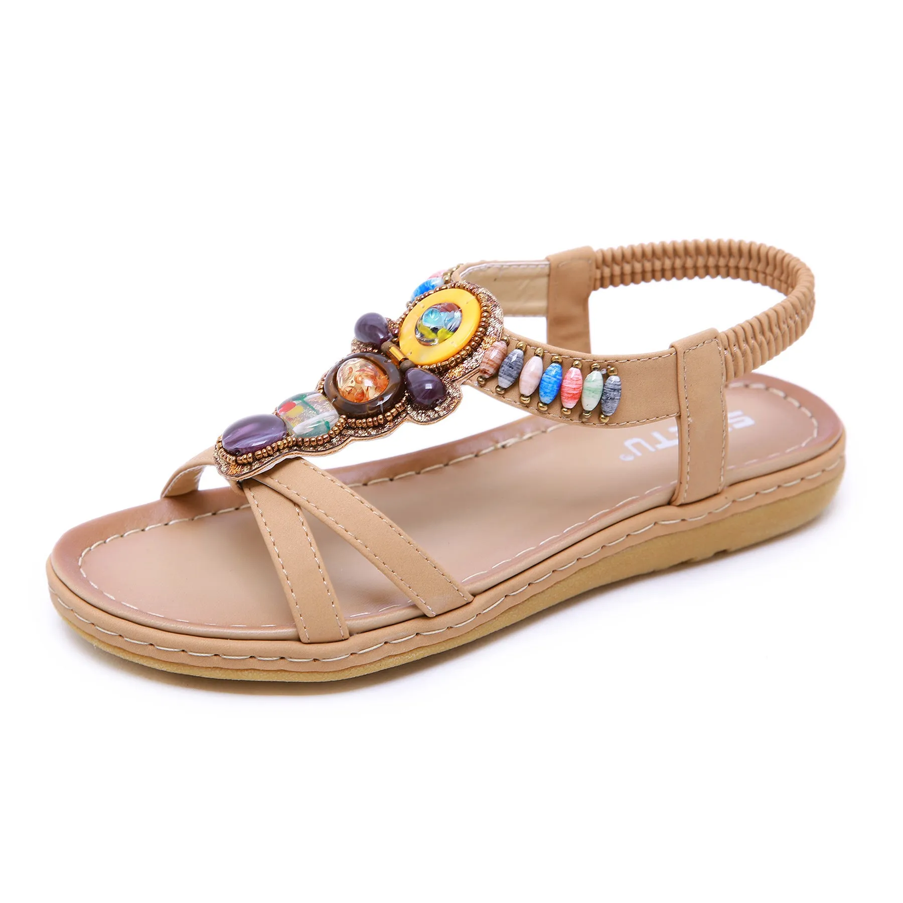 Retro Beaded Holiday Beach Flats