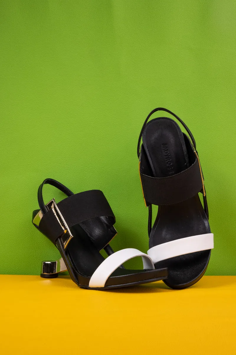 Saint Jean Strap Leather Heels - Black