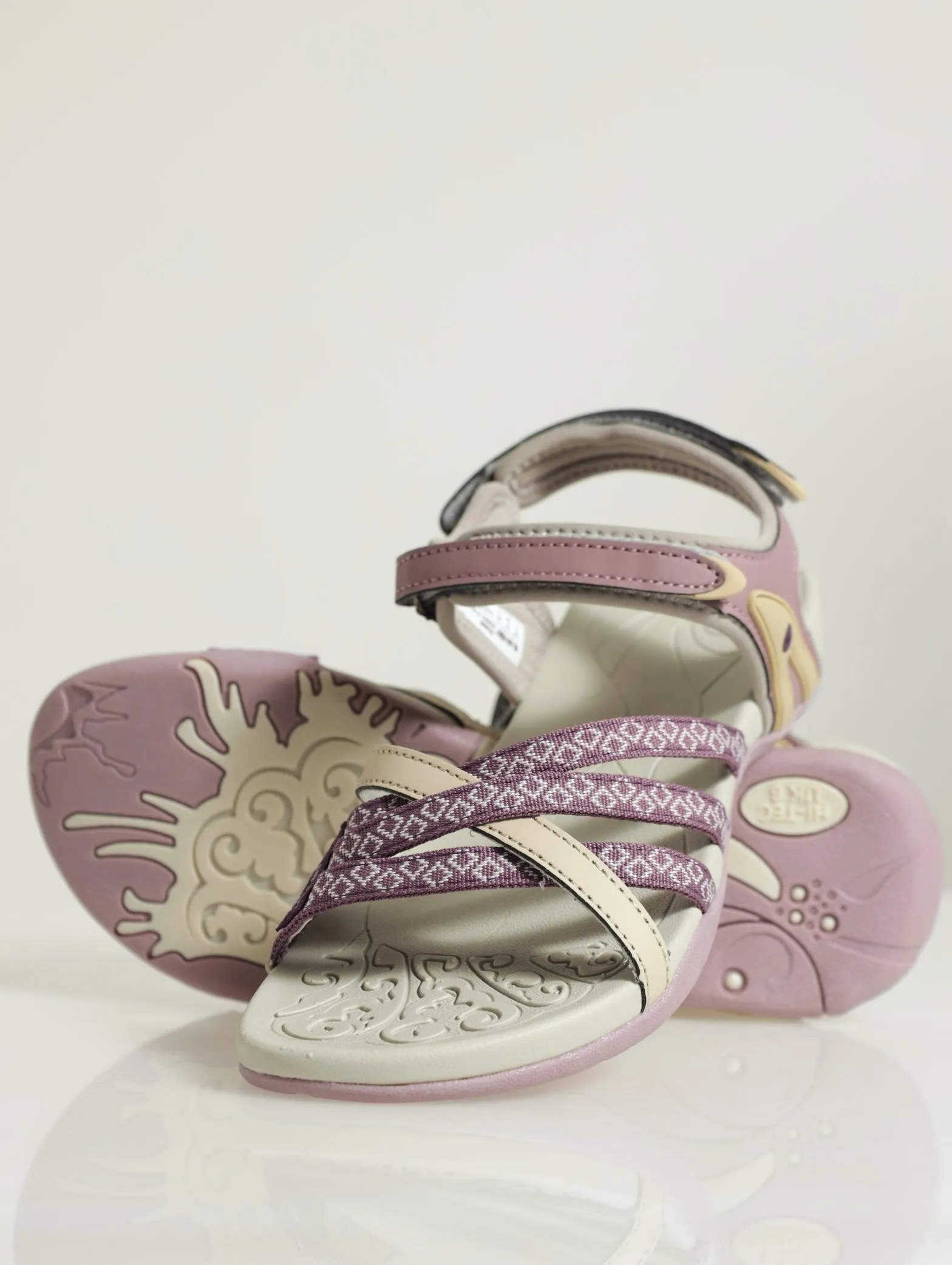 Savanna Multi Strap Velcro Strap Sandal - Purple