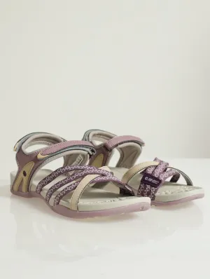 Savanna Multi Strap Velcro Strap Sandal - Purple