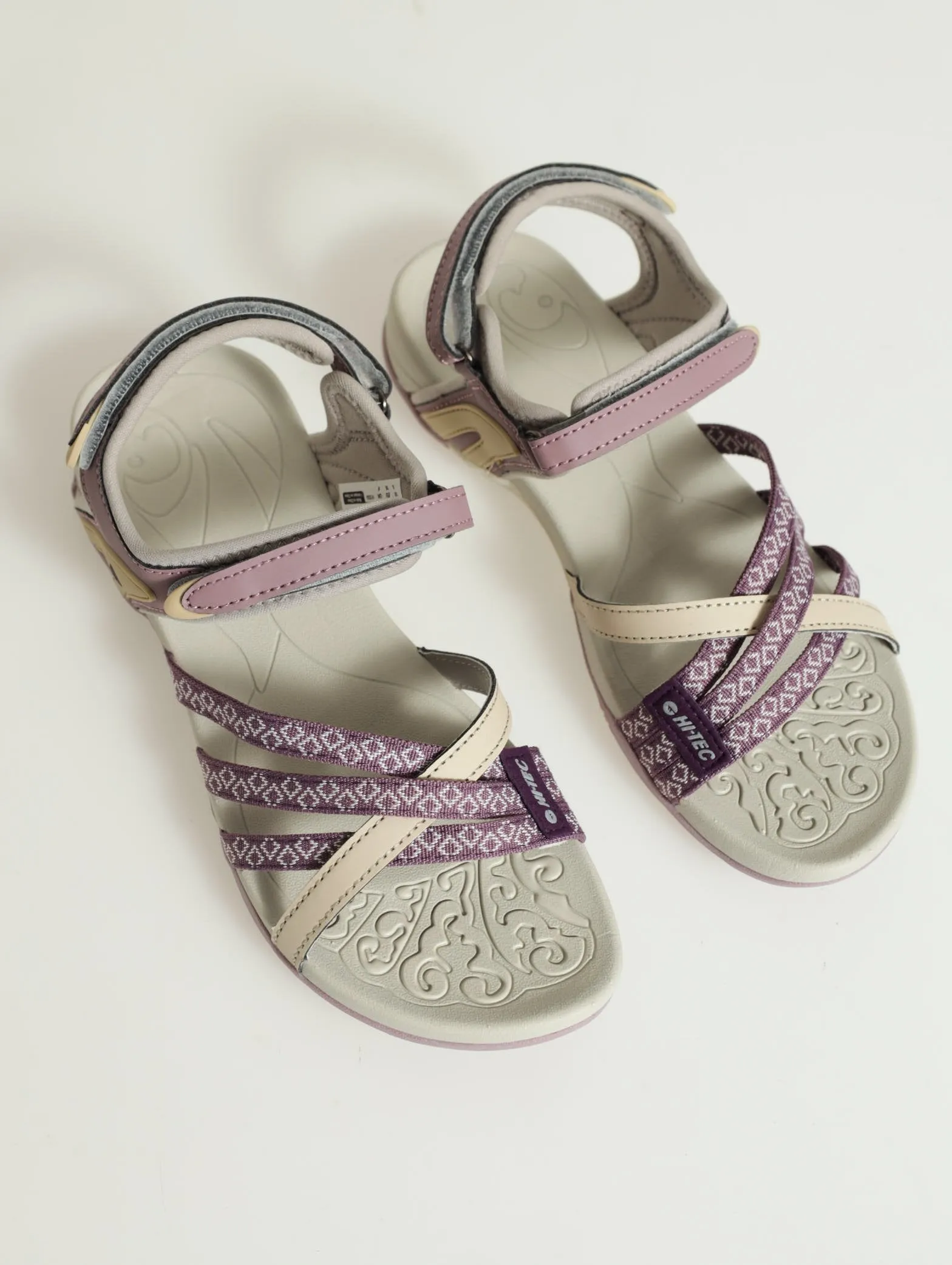 Savanna Multi Strap Velcro Strap Sandal - Purple
