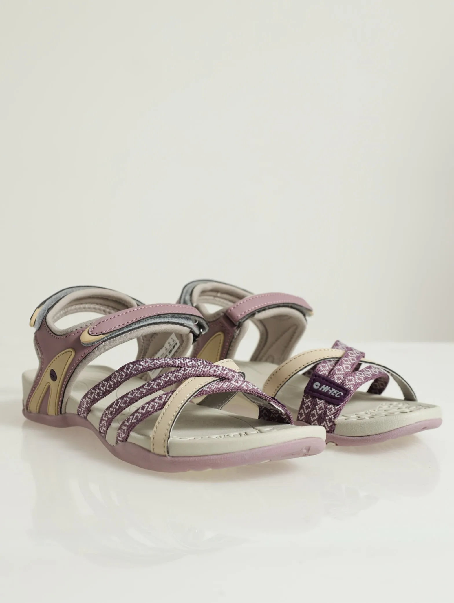 Savanna Multi Strap Velcro Strap Sandal - Purple