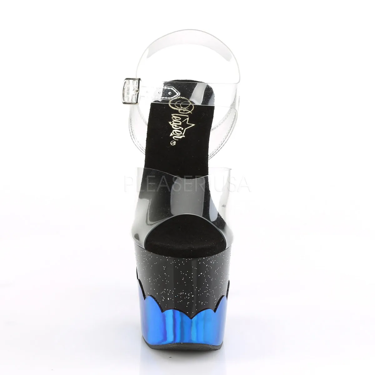 SCALLOP-708-2HGM  Clear/Black-Blue Hologram