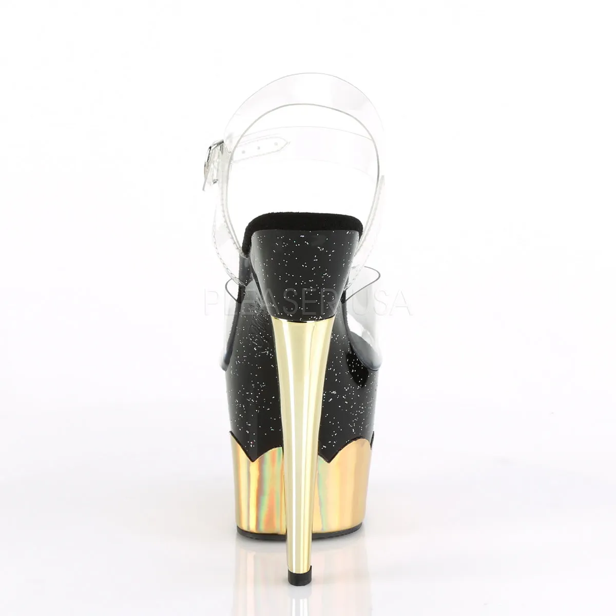 SCALLOP-708-2HGM  Clear/Black-Gold Hologram