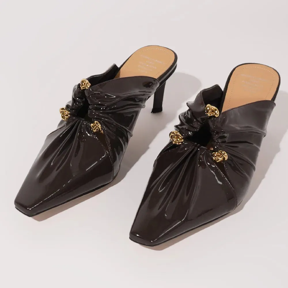 Selene Soft Patent Leather Ruched Heels