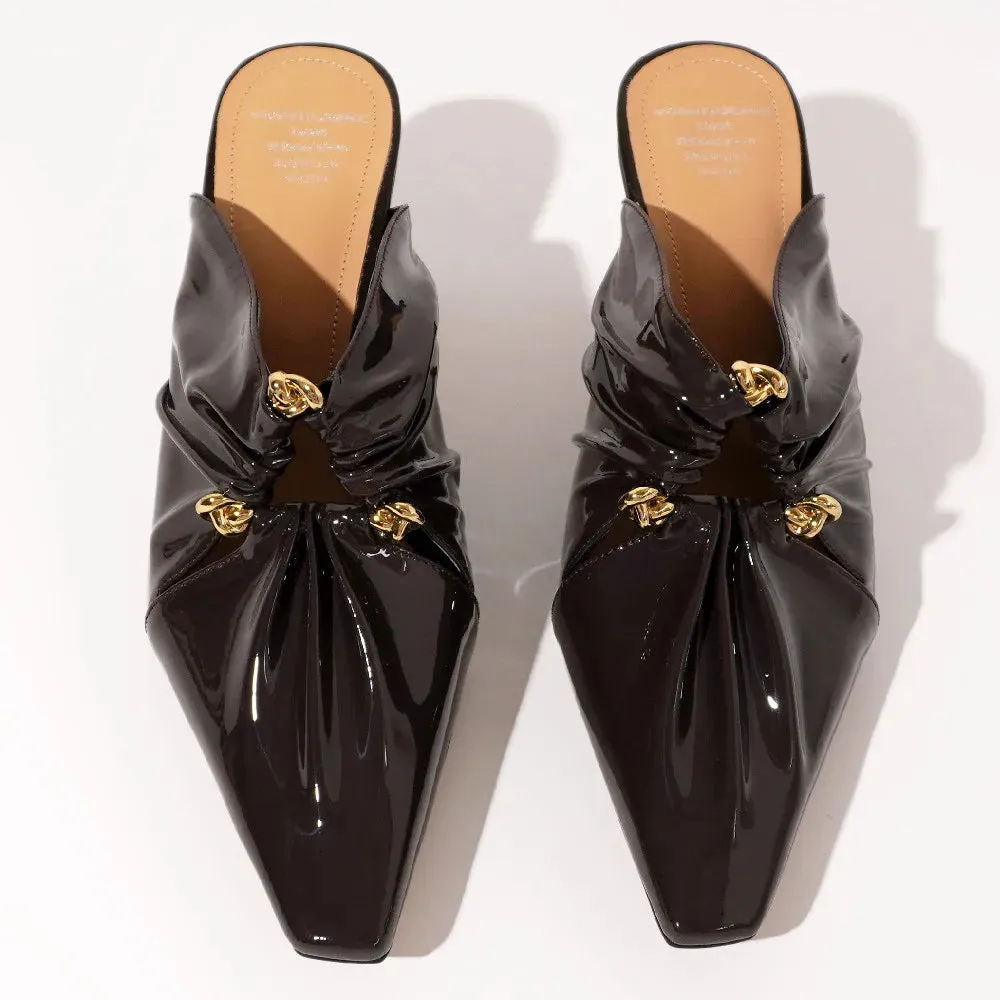 Selene Soft Patent Leather Ruched Heels