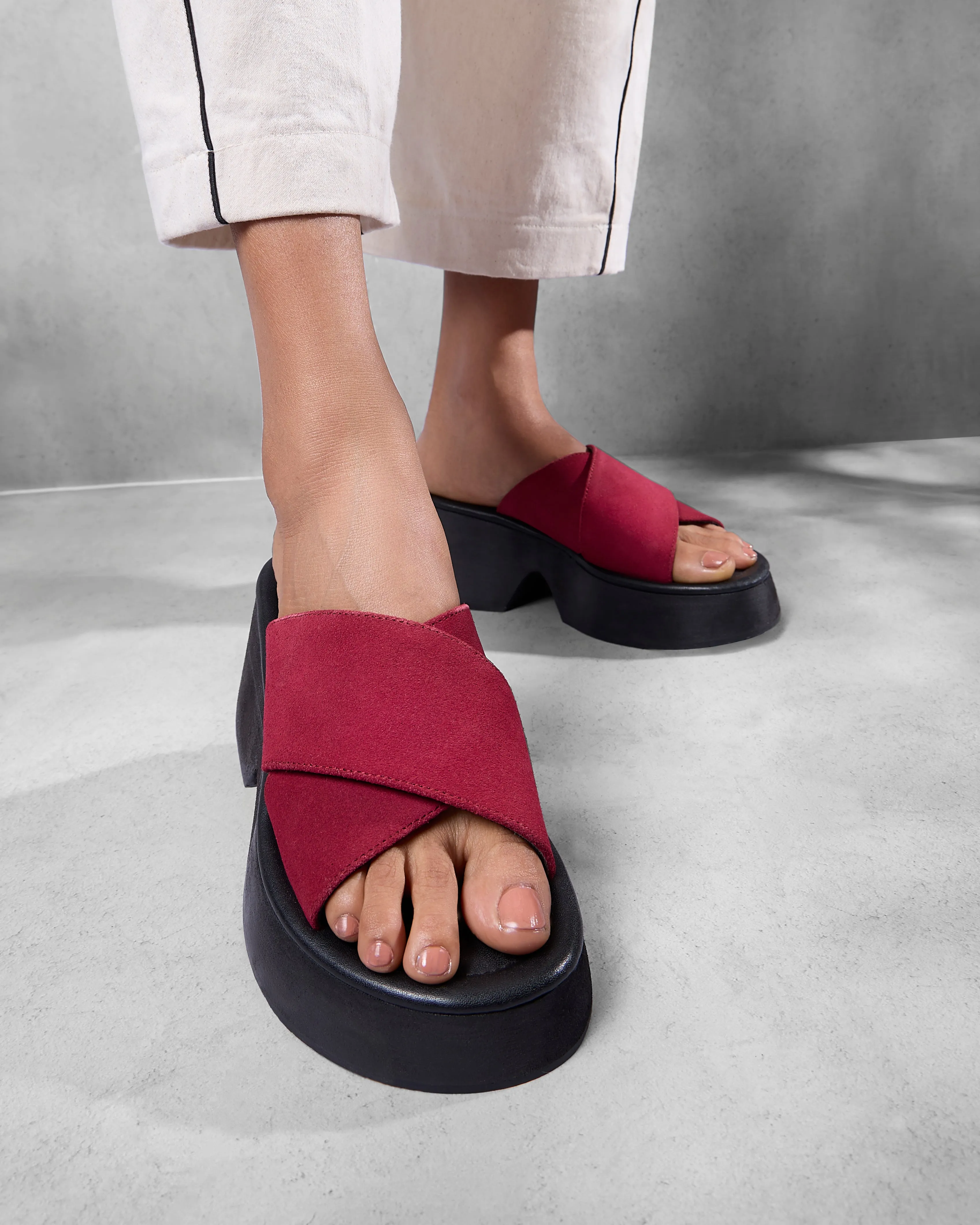 Siena in Red Platform Sandals For Women