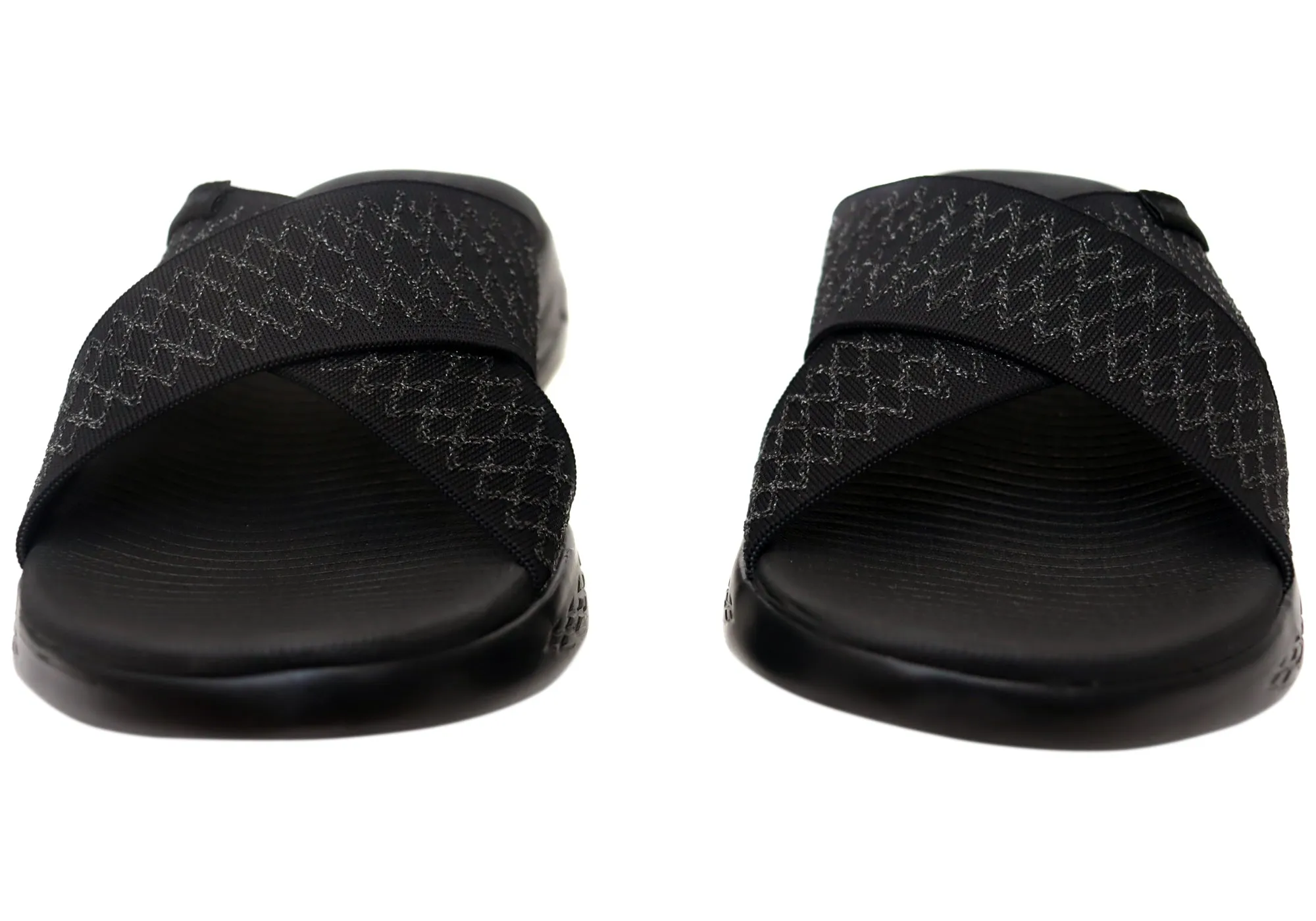 Skechers Womens On The Go 600 Enchanted Black Slide Sandals