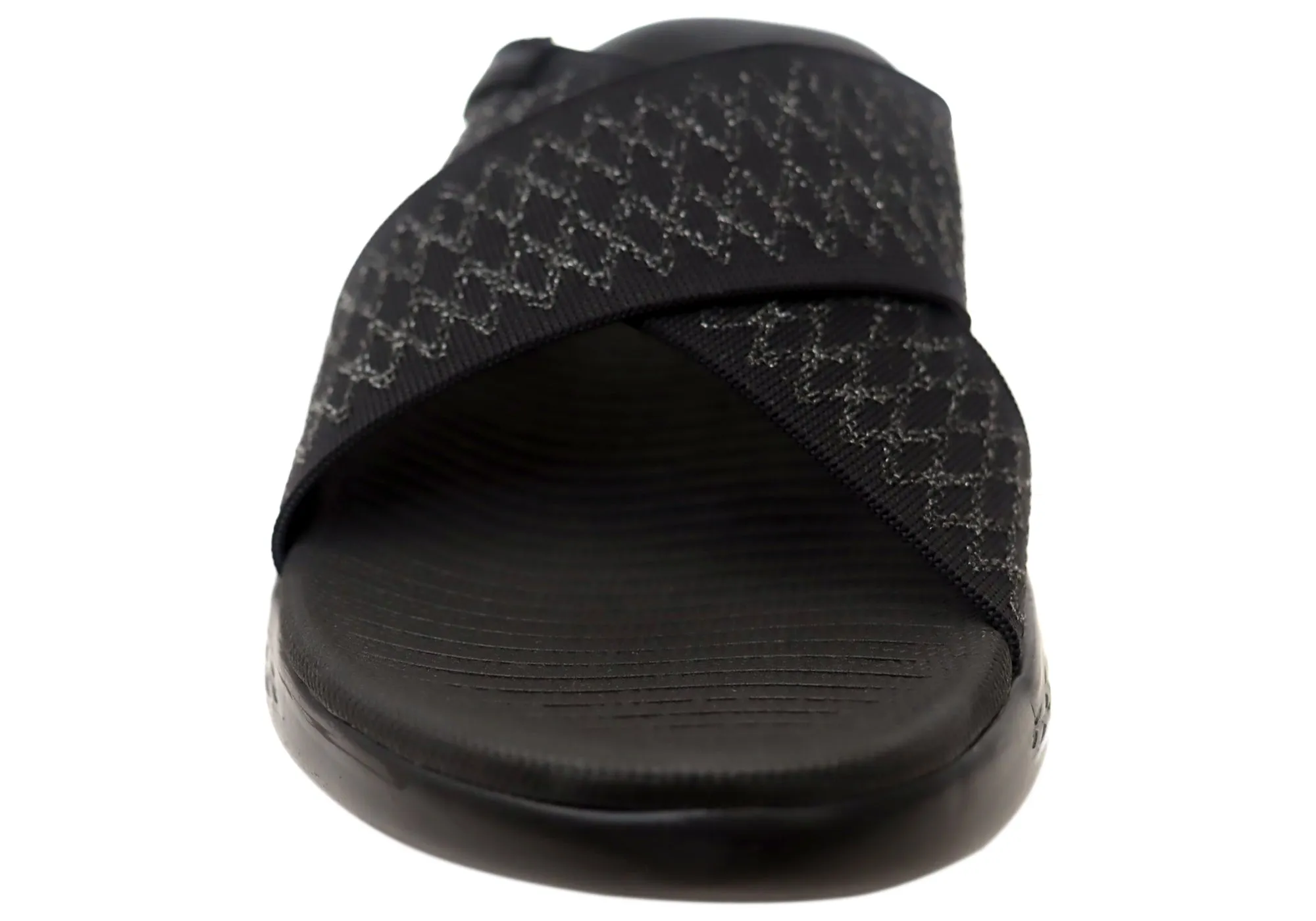 Skechers Womens On The Go 600 Enchanted Black Slide Sandals
