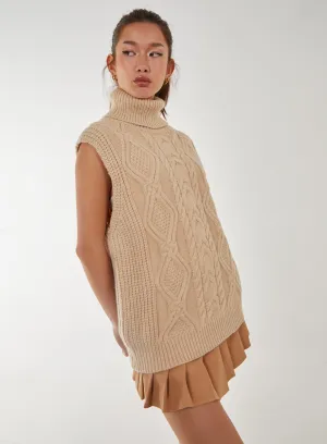 Sleeveless Knit Turtleneck
