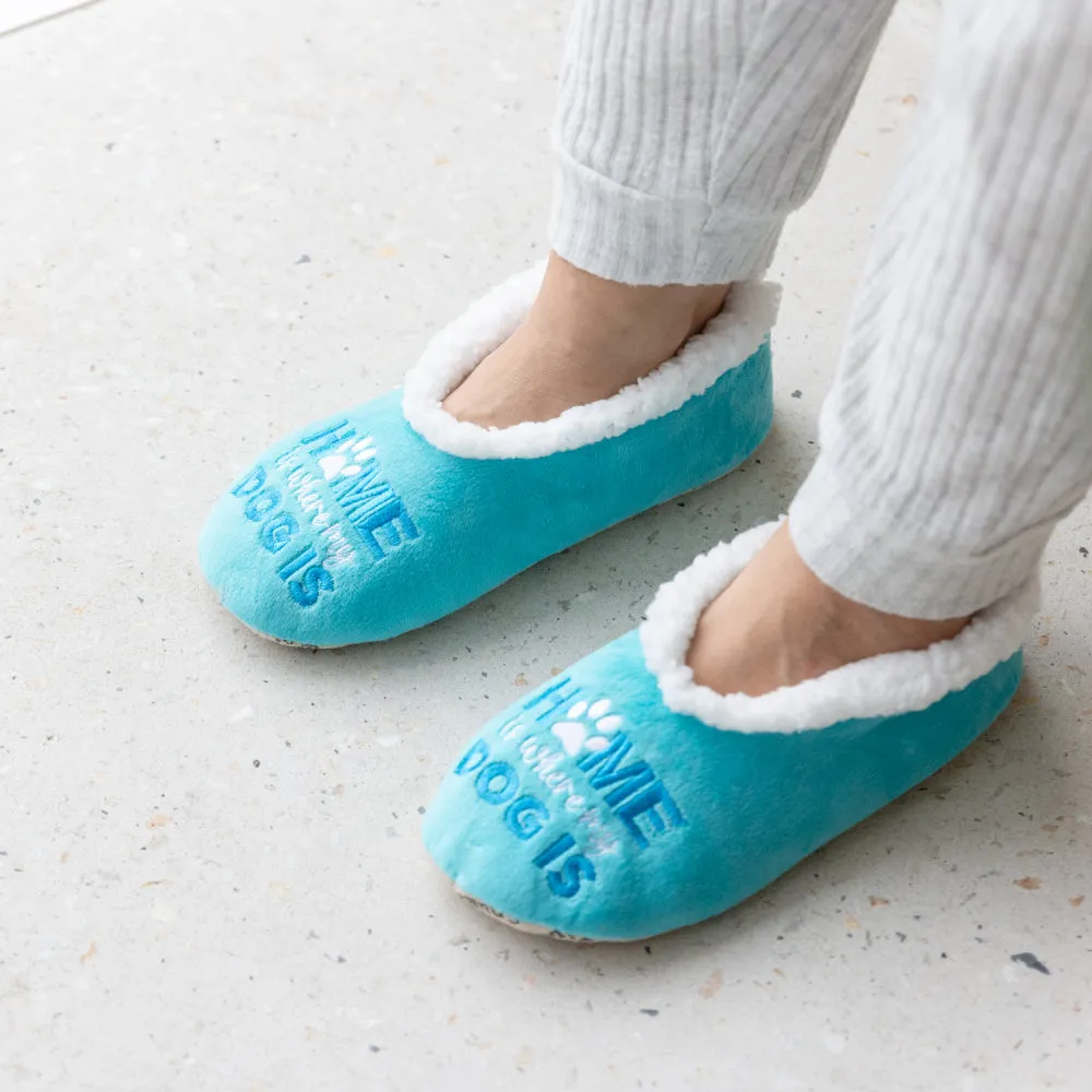 SnuggUps® Cosy Women's Slippers ~ Home Is Where The Dog Is