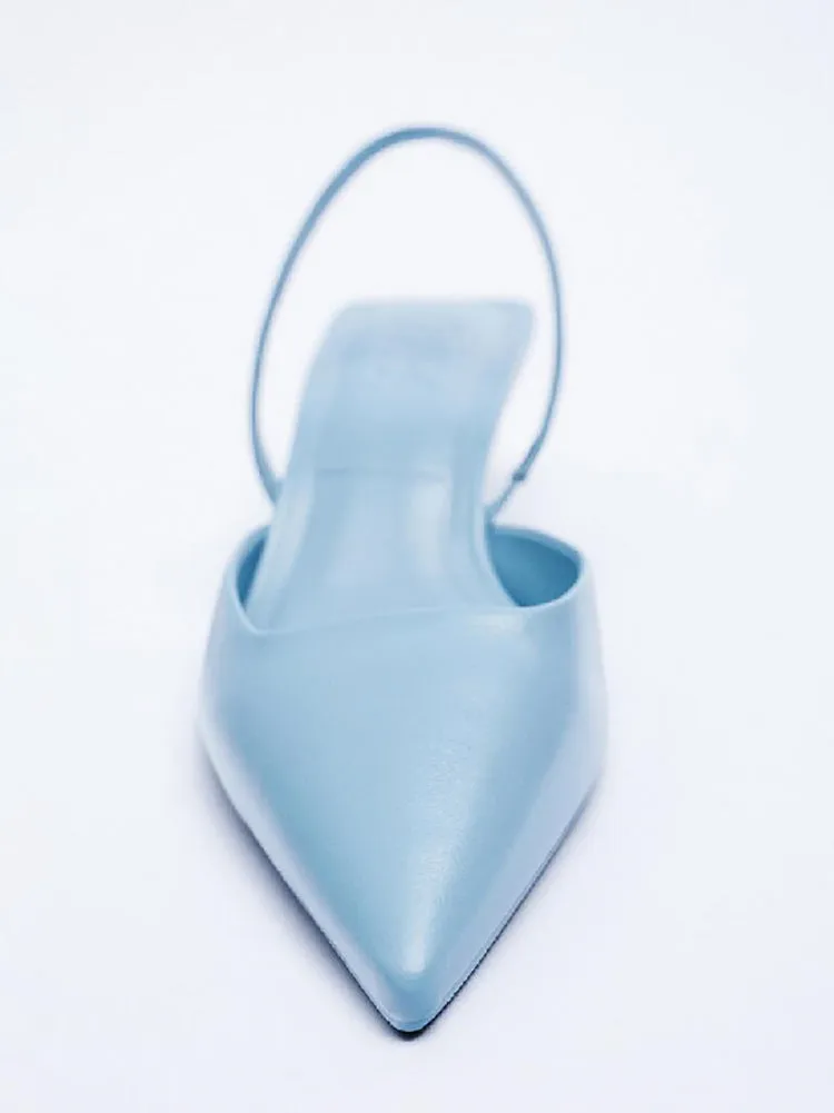 Solid Color Pointed Toe High Heel Sandals