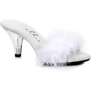 SS-305-SASHA Marabou  | White Genuine Satin