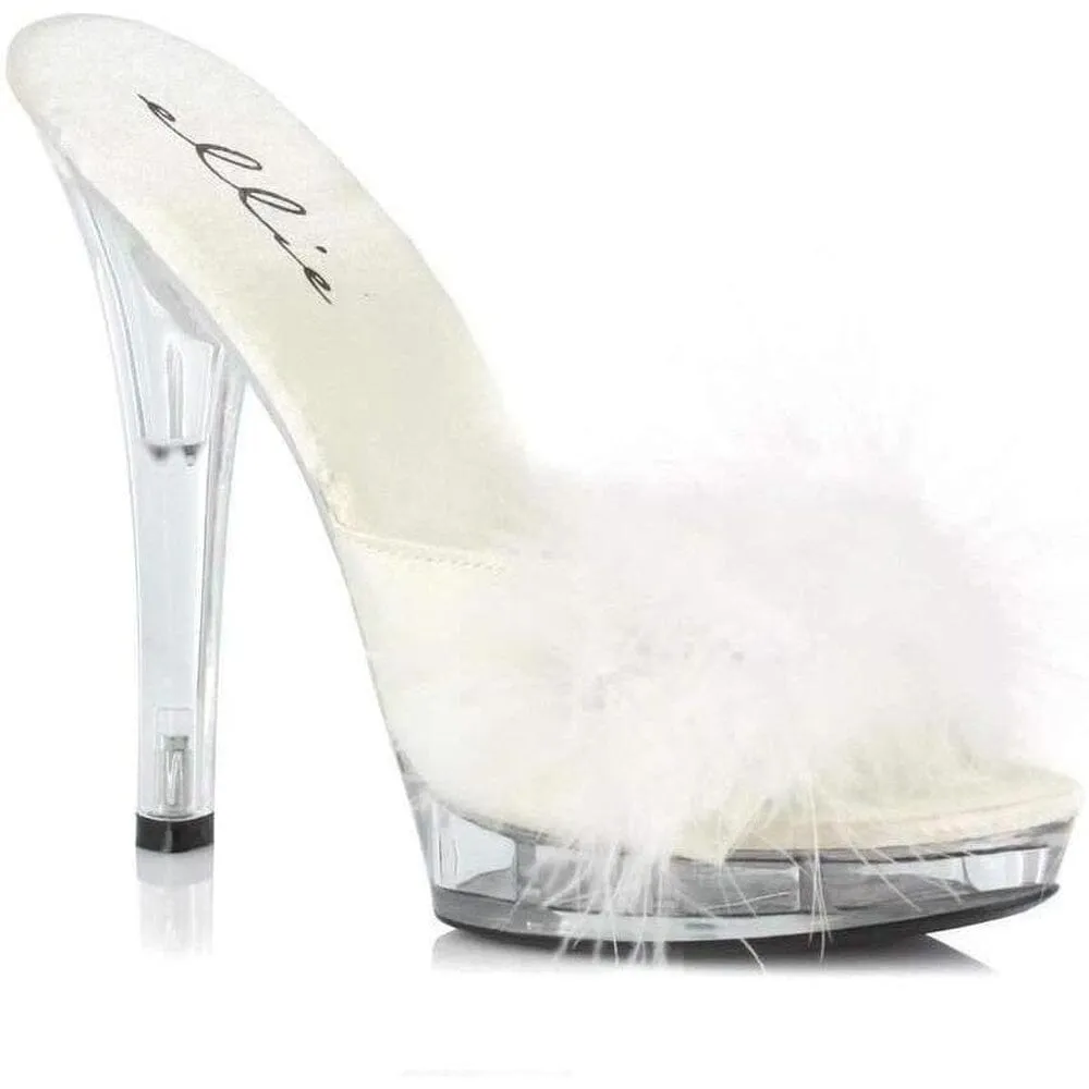 SS-SASHA Marabou  | White Genuine Satin