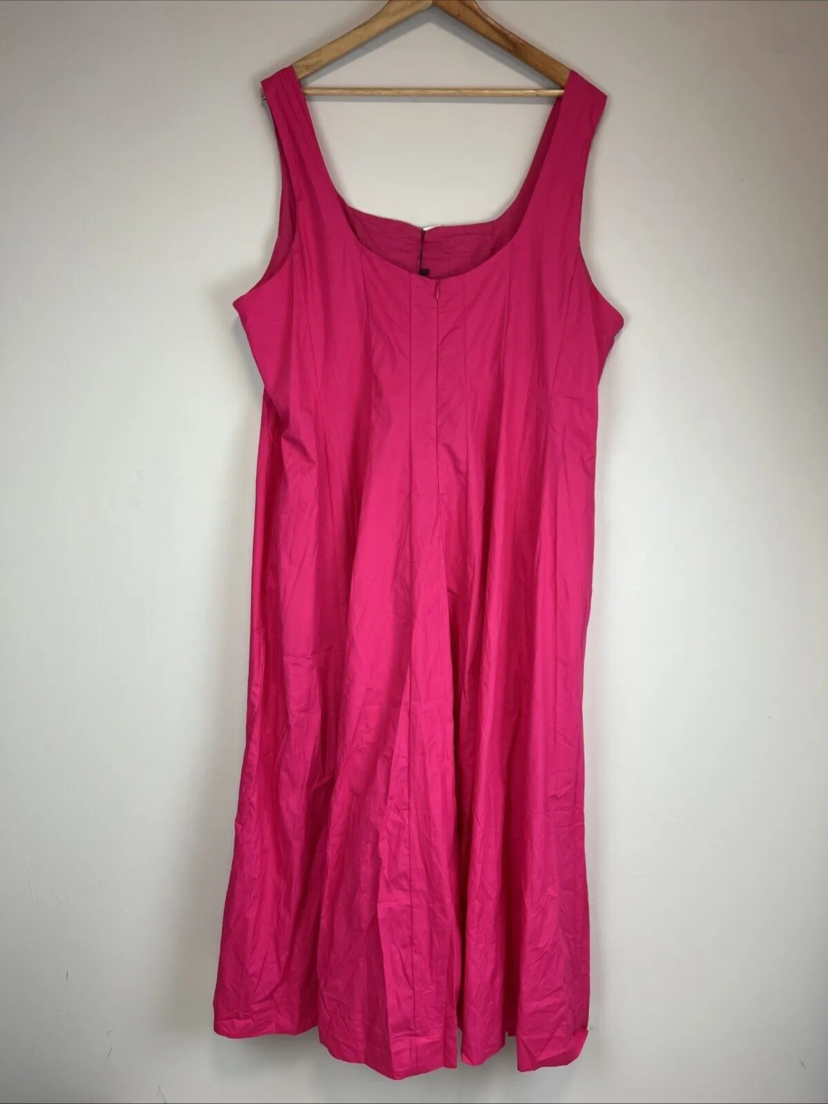 St. Frock Womens Angelita Midi Dress In Hot Pink Cotton Size 22 (New)