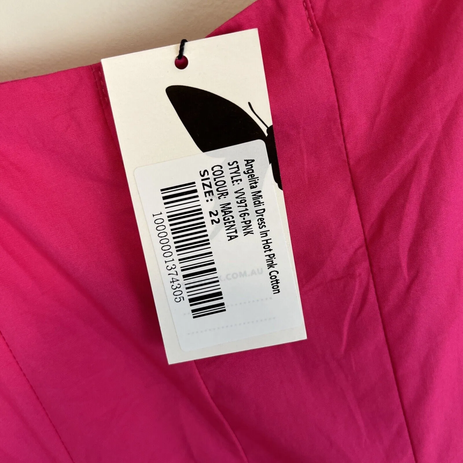 St. Frock Womens Angelita Midi Dress In Hot Pink Cotton Size 22 (New)