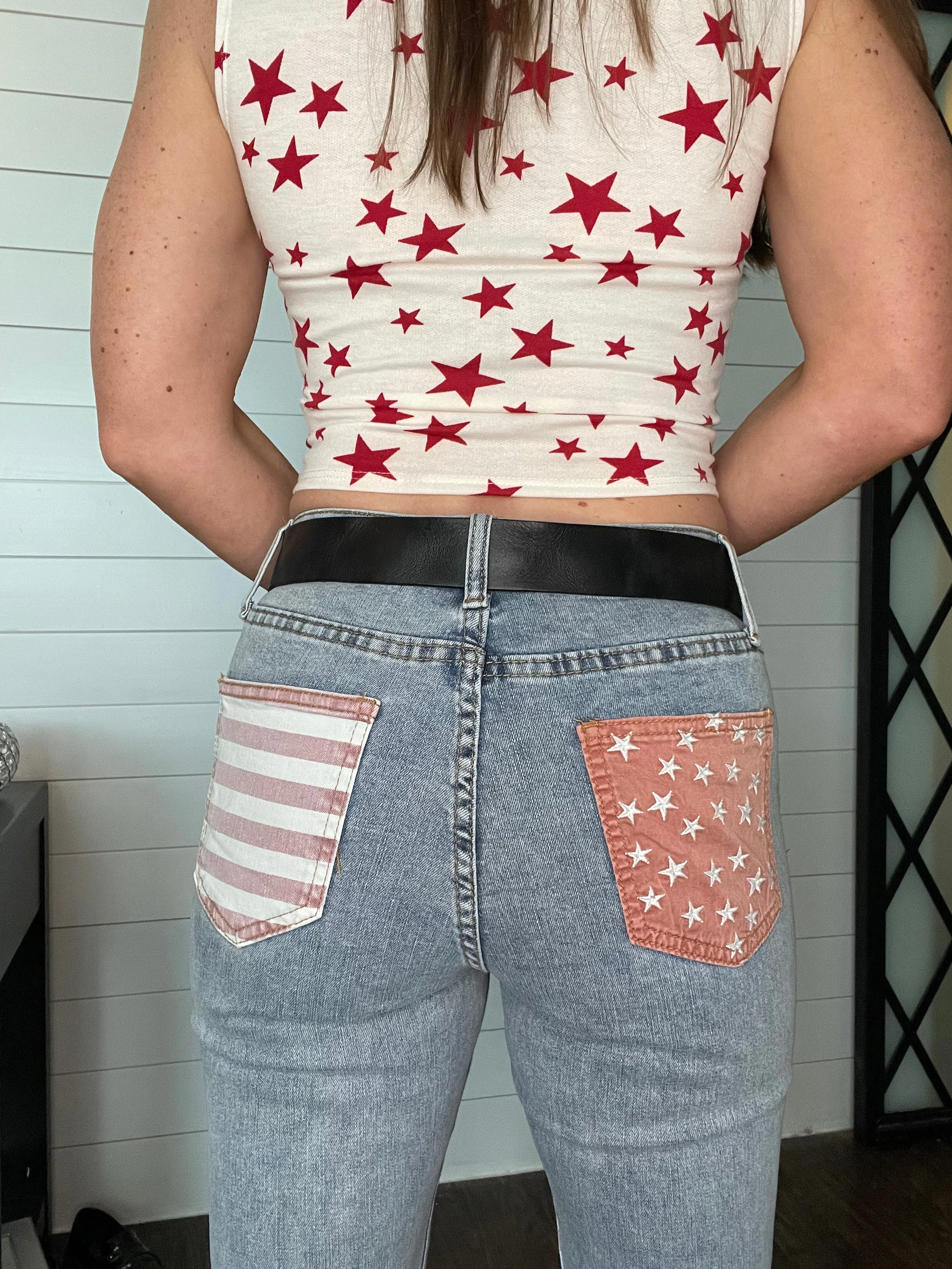 STAR SPANGLED BANNER STARS AND STRIPES FLARE JEANS