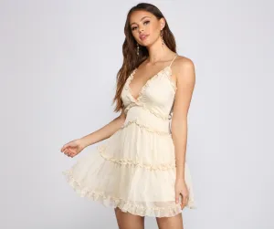 Sweet And Flirty Charming Chiffon Mini Dress