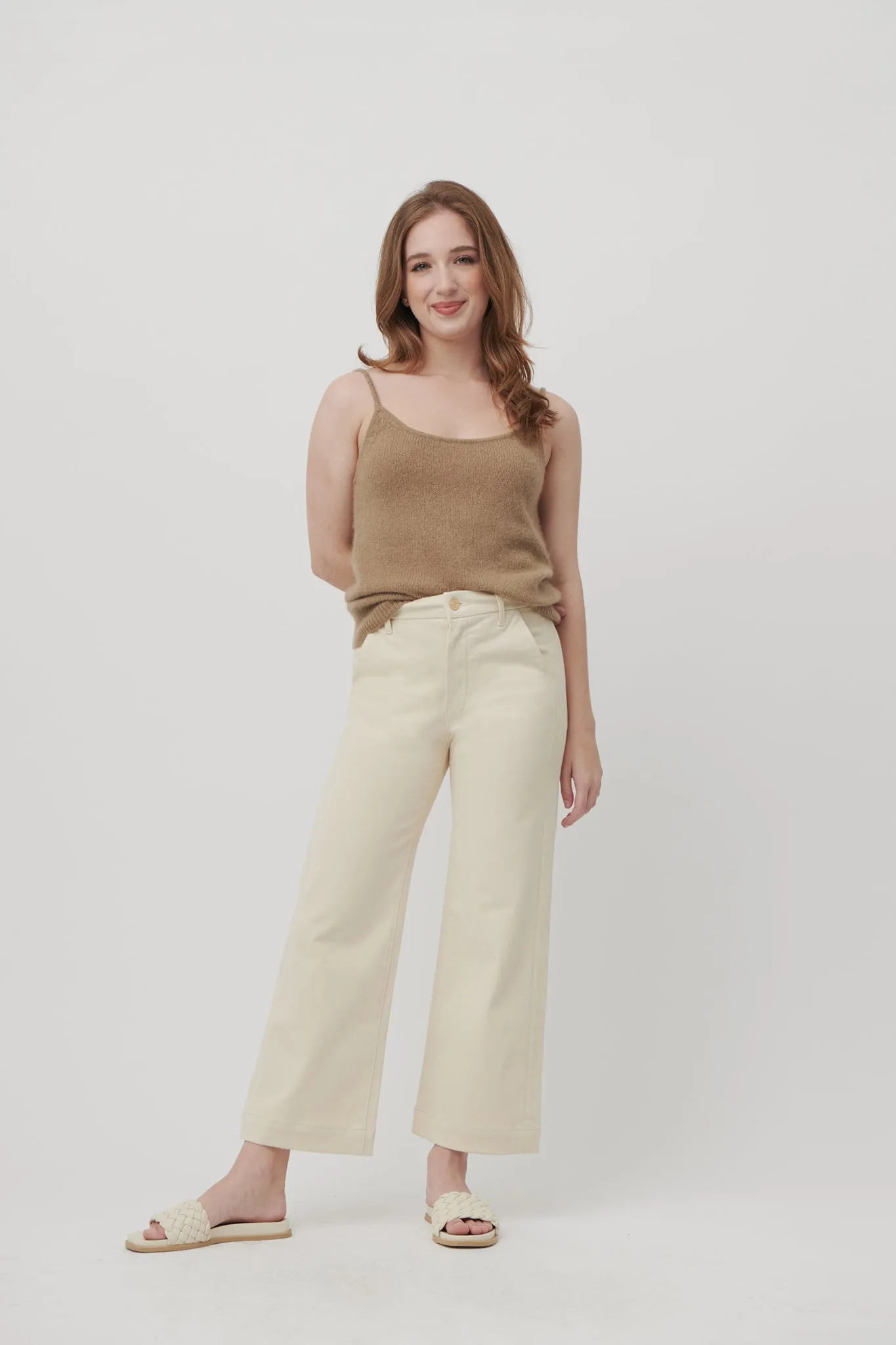 The Malibu Wide Chino Cropped  |  Ivory