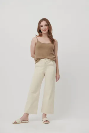 The Malibu Wide Chino Cropped  |  Ivory