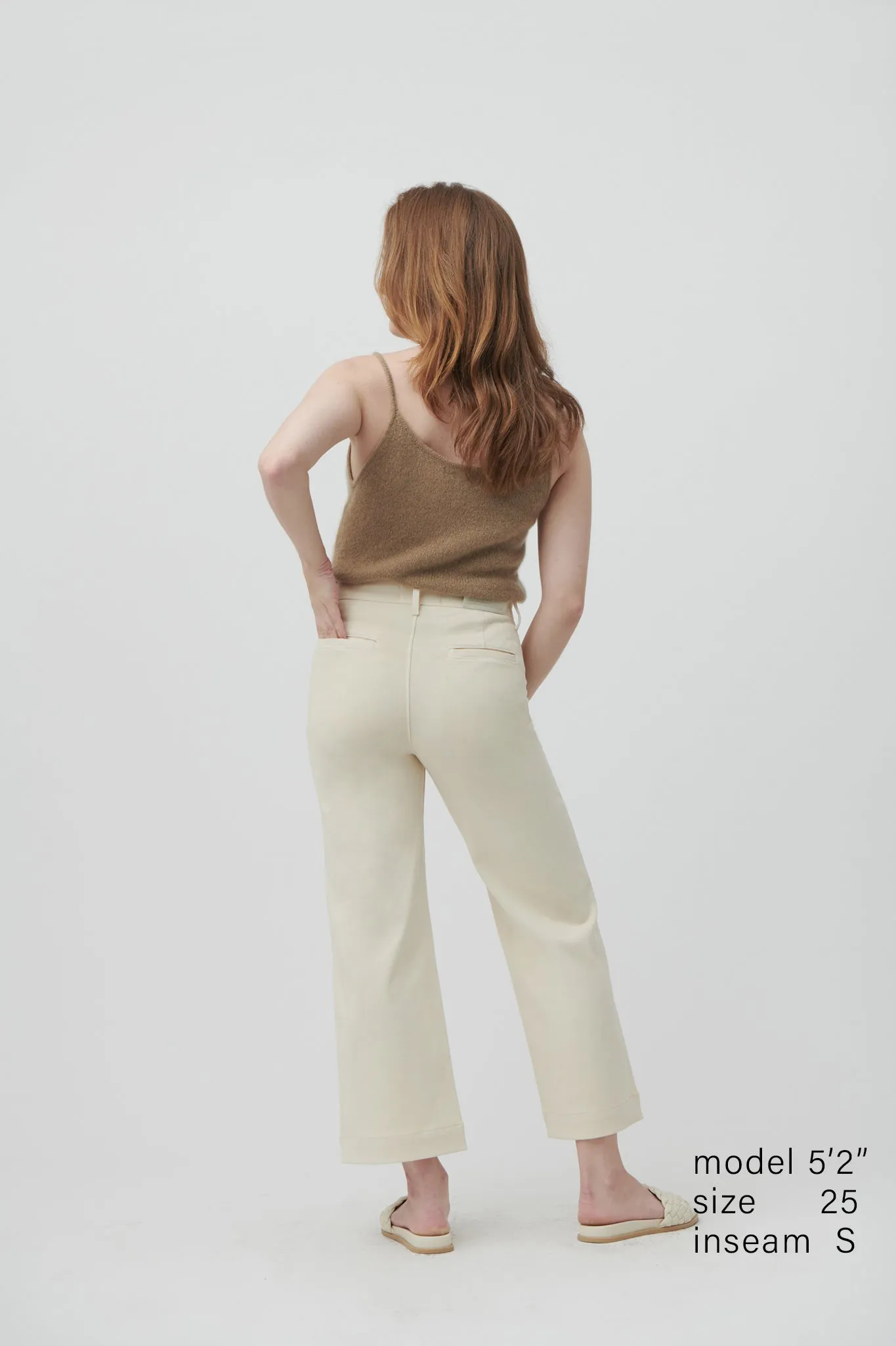 The Malibu Wide Chino Cropped  |  Ivory