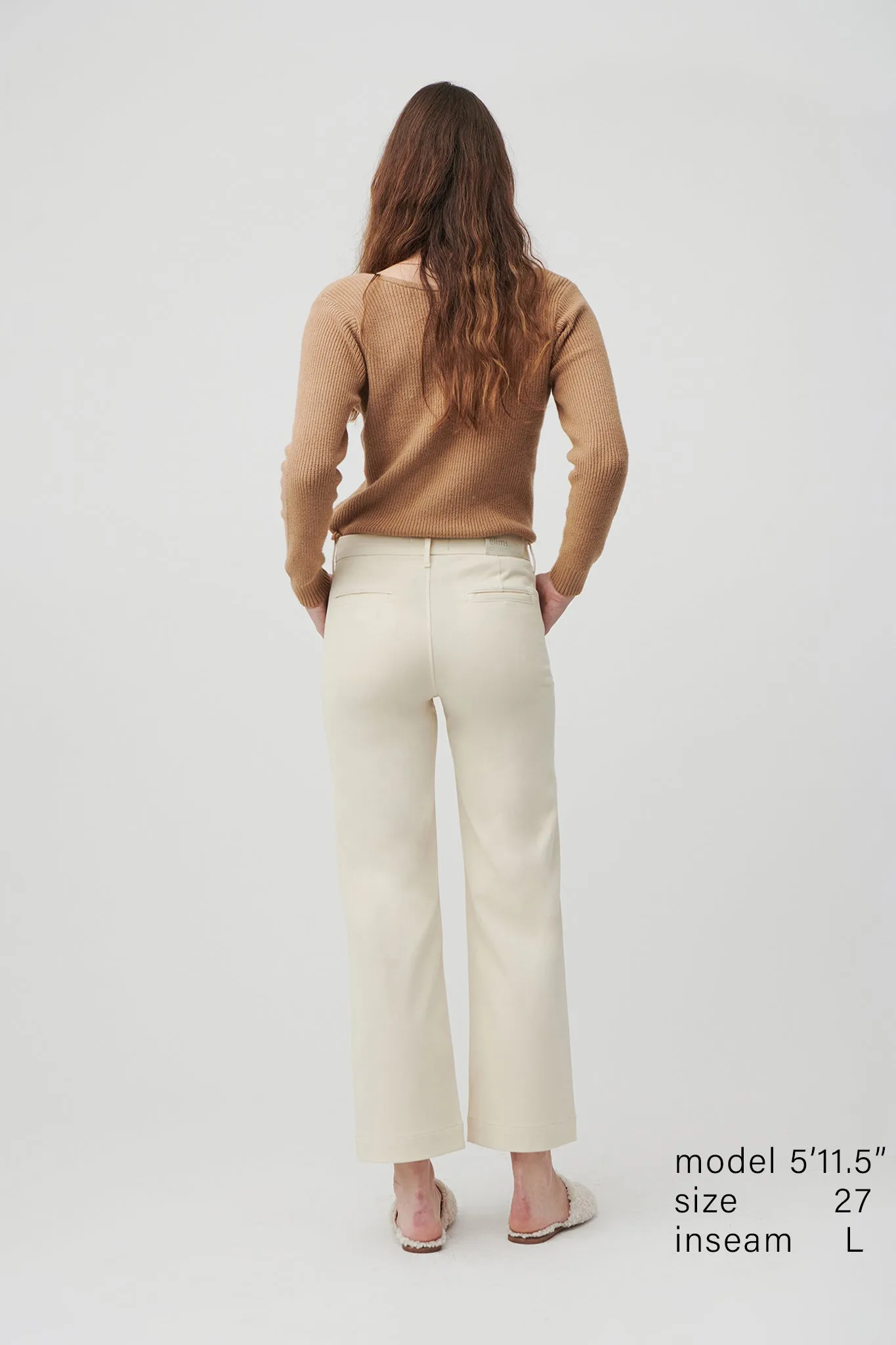 The Malibu Wide Chino Cropped  |  Ivory