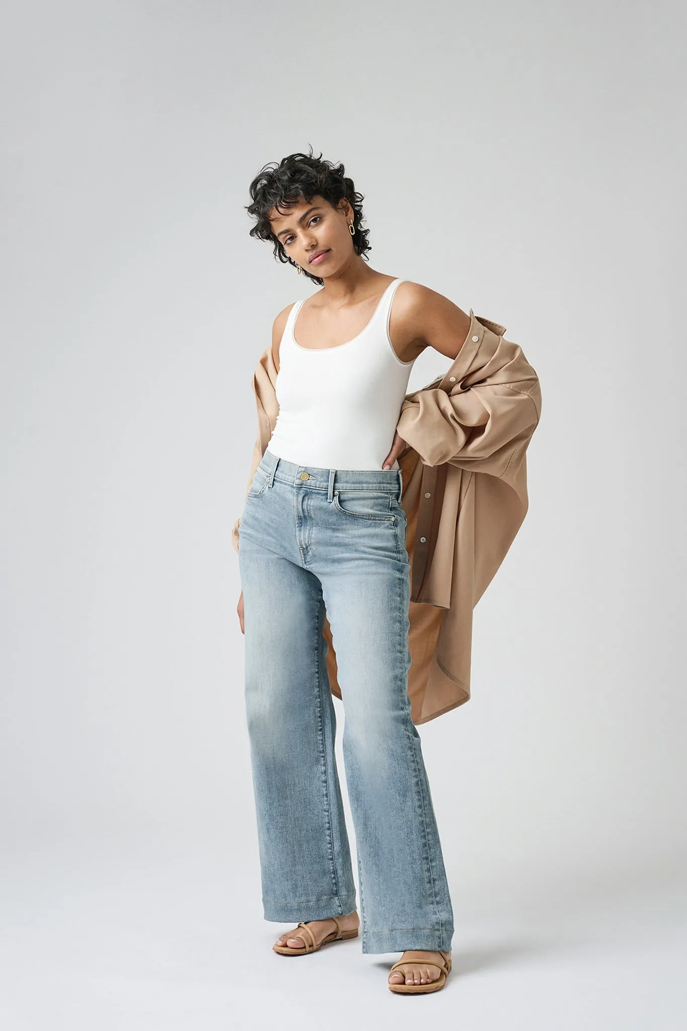 The Malibu Wide Denim  |  Pebble