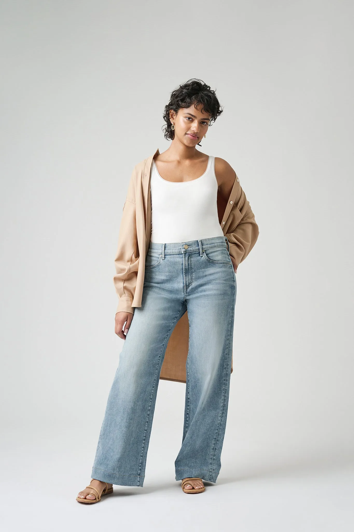 The Malibu Wide Denim  |  Pebble