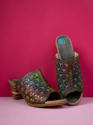 Tracee Rainbow Open-Toe Leather Sandal