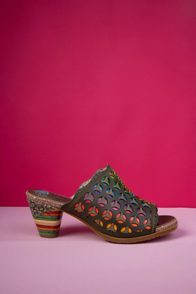 Tracee Rainbow Open-Toe Leather Sandal
