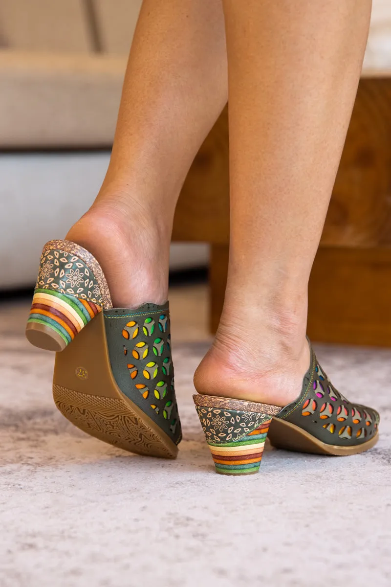 Tracee Rainbow Open-Toe Leather Sandal