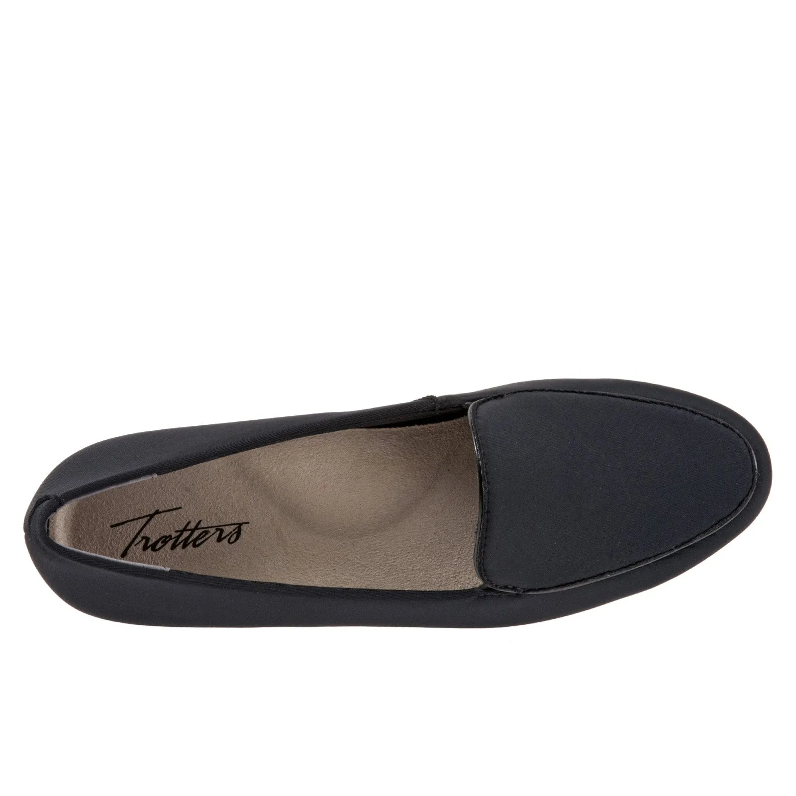 Trotters Monarch T1713-101 Womens Black Canvas Slip On Loafer Flats Shoes