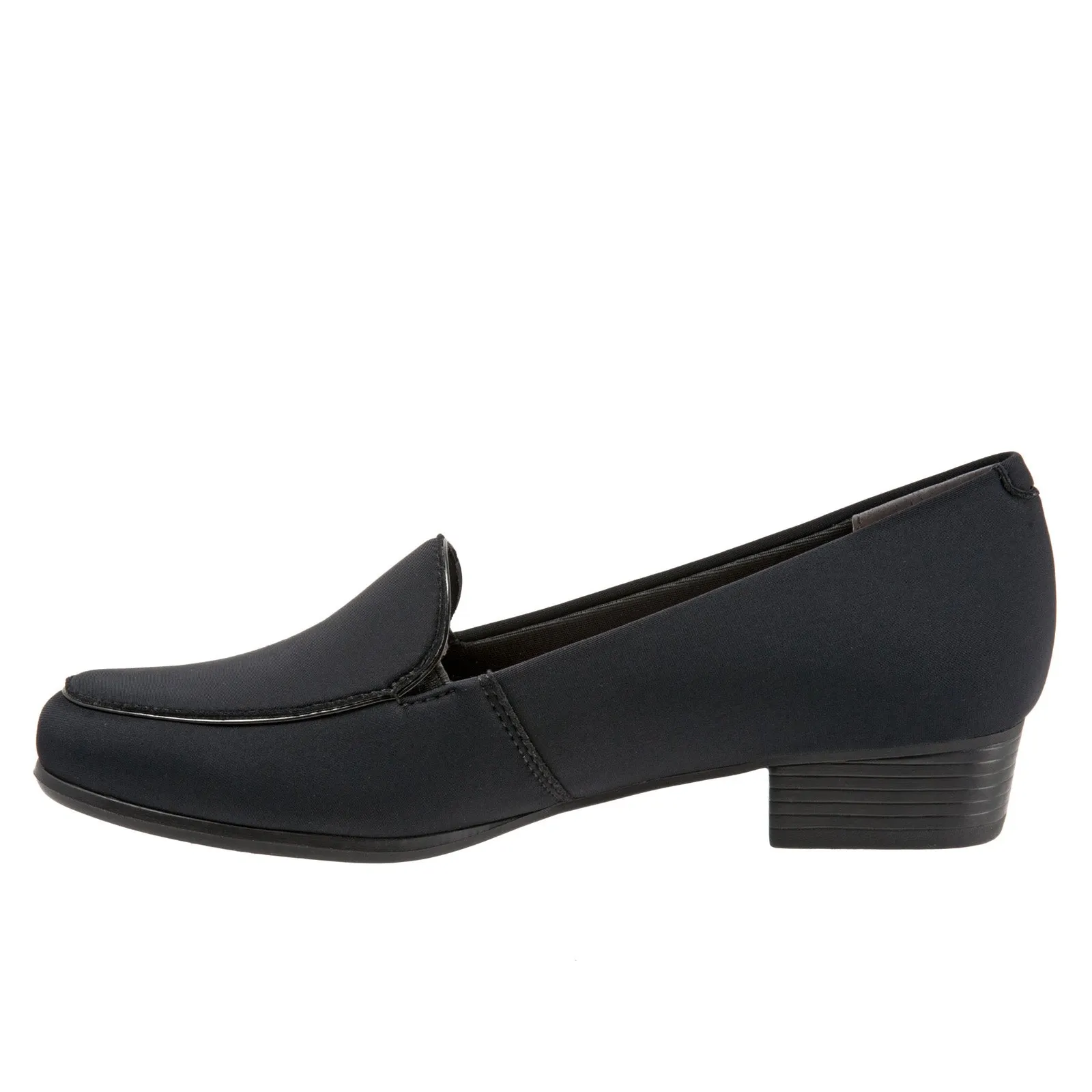 Trotters Monarch T1713-101 Womens Black Canvas Slip On Loafer Flats Shoes