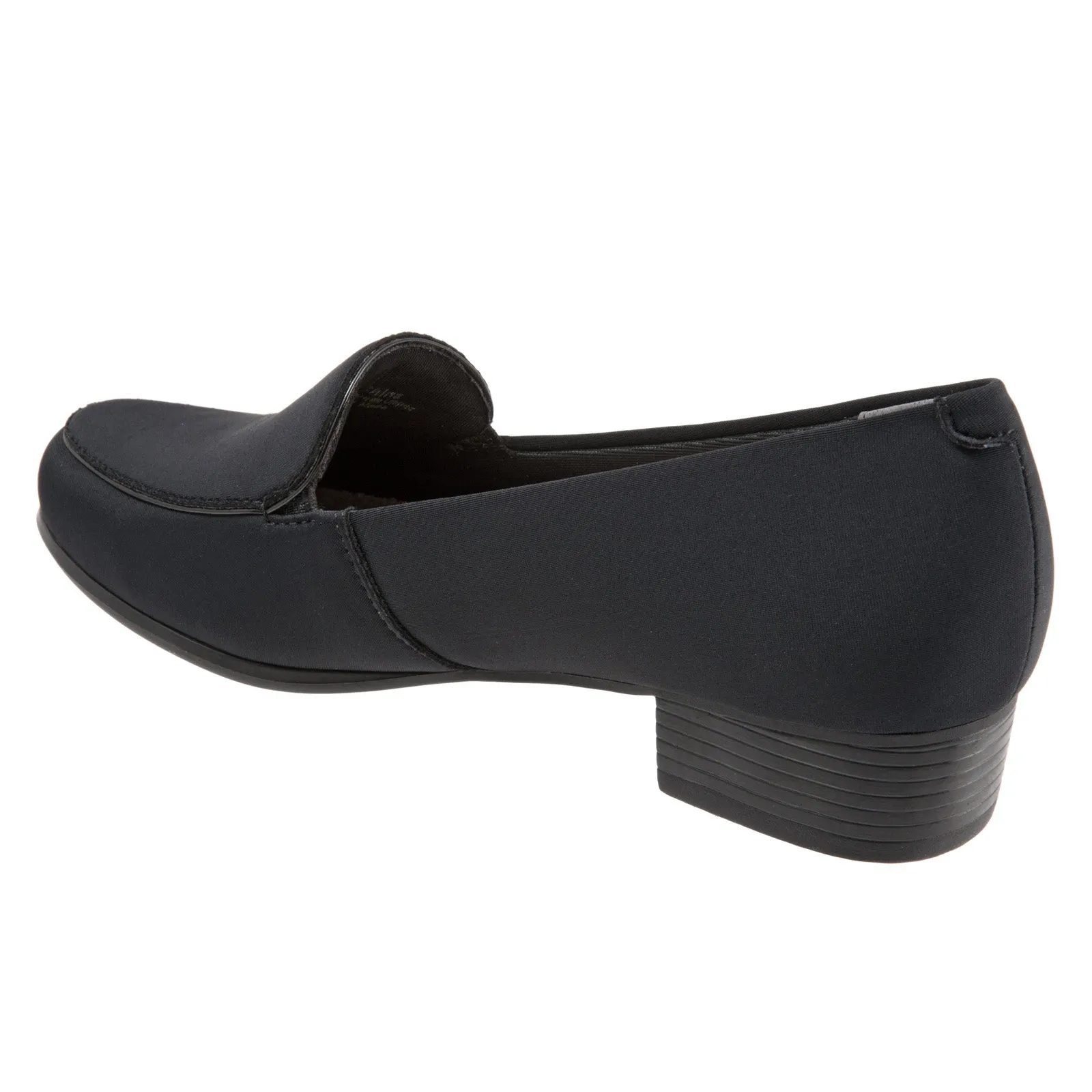 Trotters Monarch T1713-101 Womens Black Canvas Slip On Loafer Flats Shoes