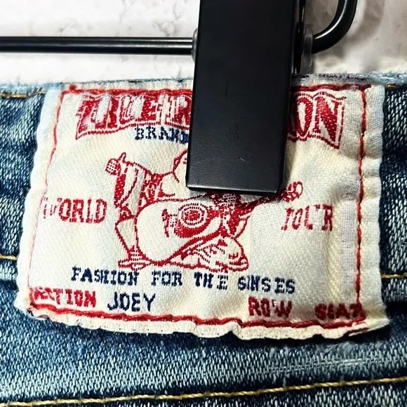True Religion Y2K Vintage Joey Flare Low Rise Distressed Jeans 26