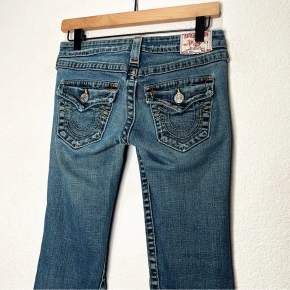 True Religion Y2K Vintage Joey Flare Low Rise Distressed Jeans 26