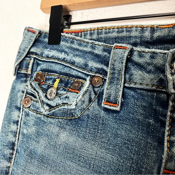 True Religion Y2K Vintage Joey Flare Low Rise Distressed Jeans 26