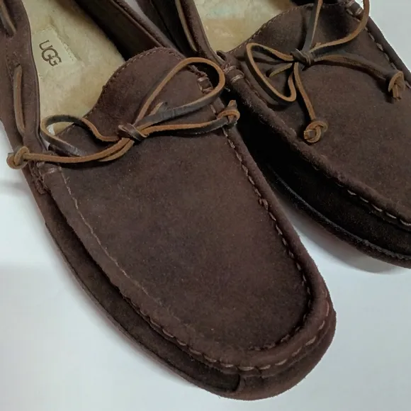 UGG Mens Suede &amp; Fleece Chester Loafer Slippers Size 12