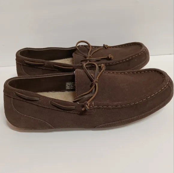 UGG Mens Suede &amp; Fleece Chester Loafer Slippers Size 12