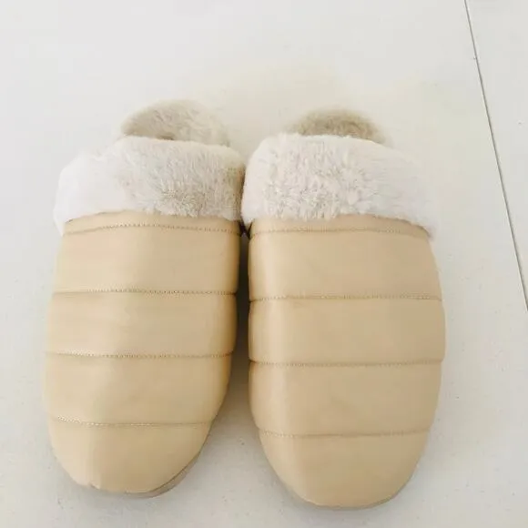 Vionic Josephine Mules Slipper Shearling Cream Women's Size 8