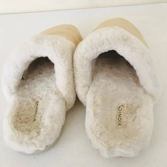 Vionic Josephine Mules Slipper Shearling Cream Women's Size 8