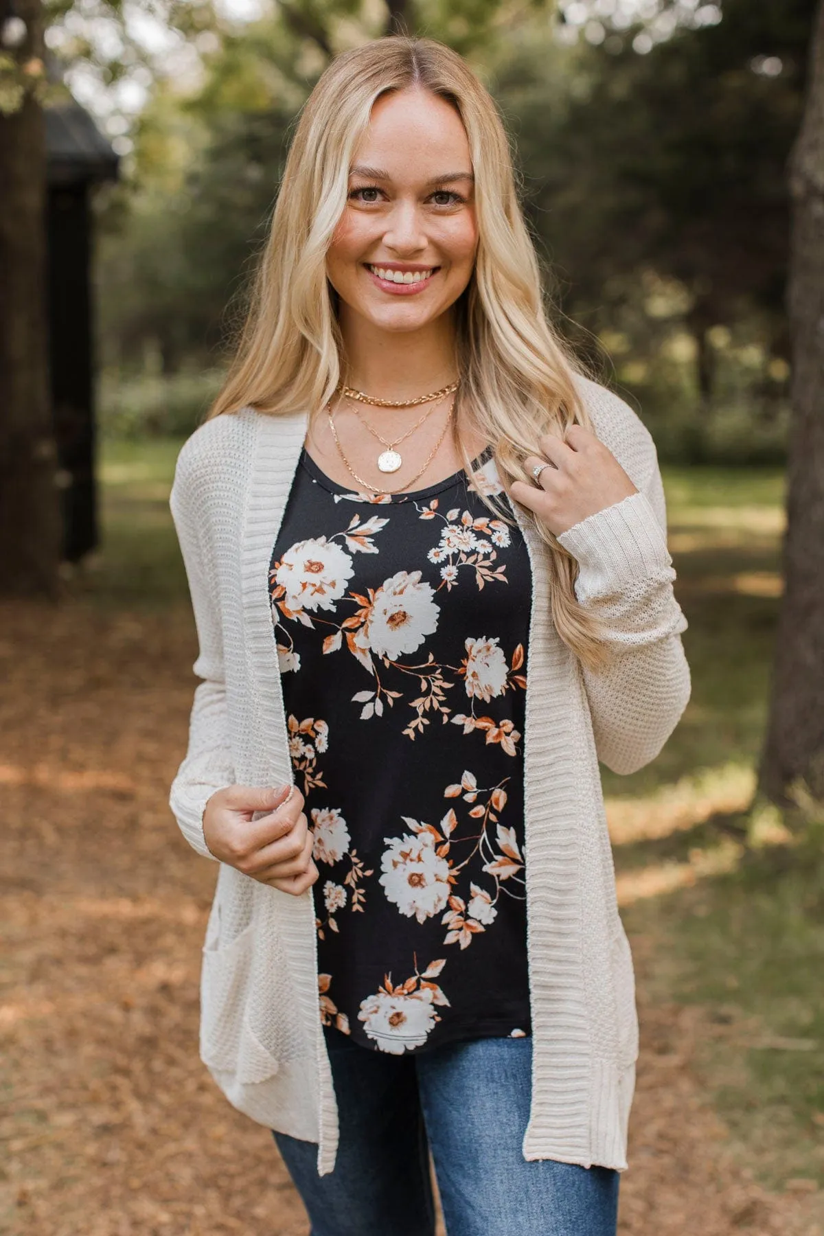 Welcoming To You Knitted Cardigan- Light Beige