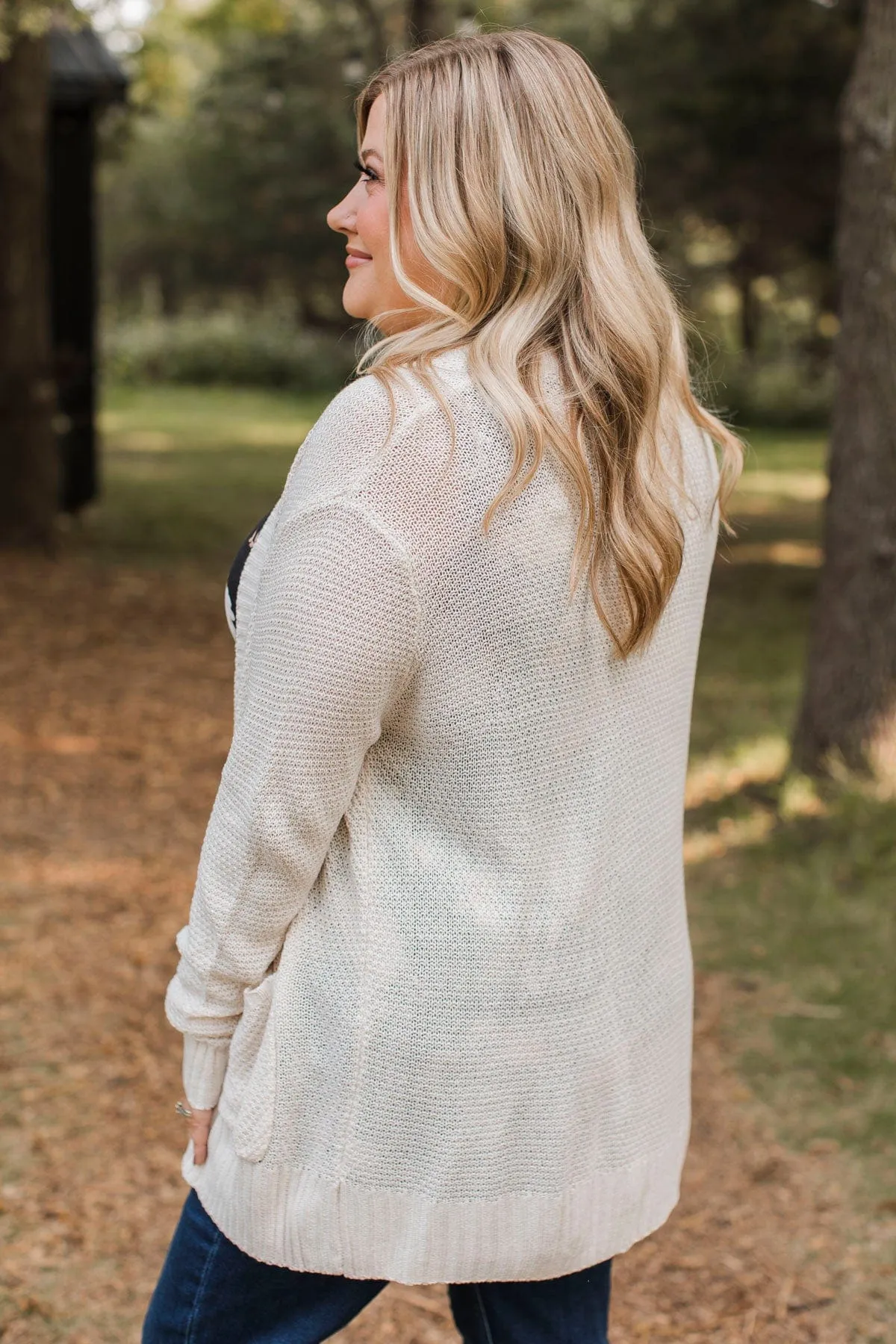 Welcoming To You Knitted Cardigan- Light Beige