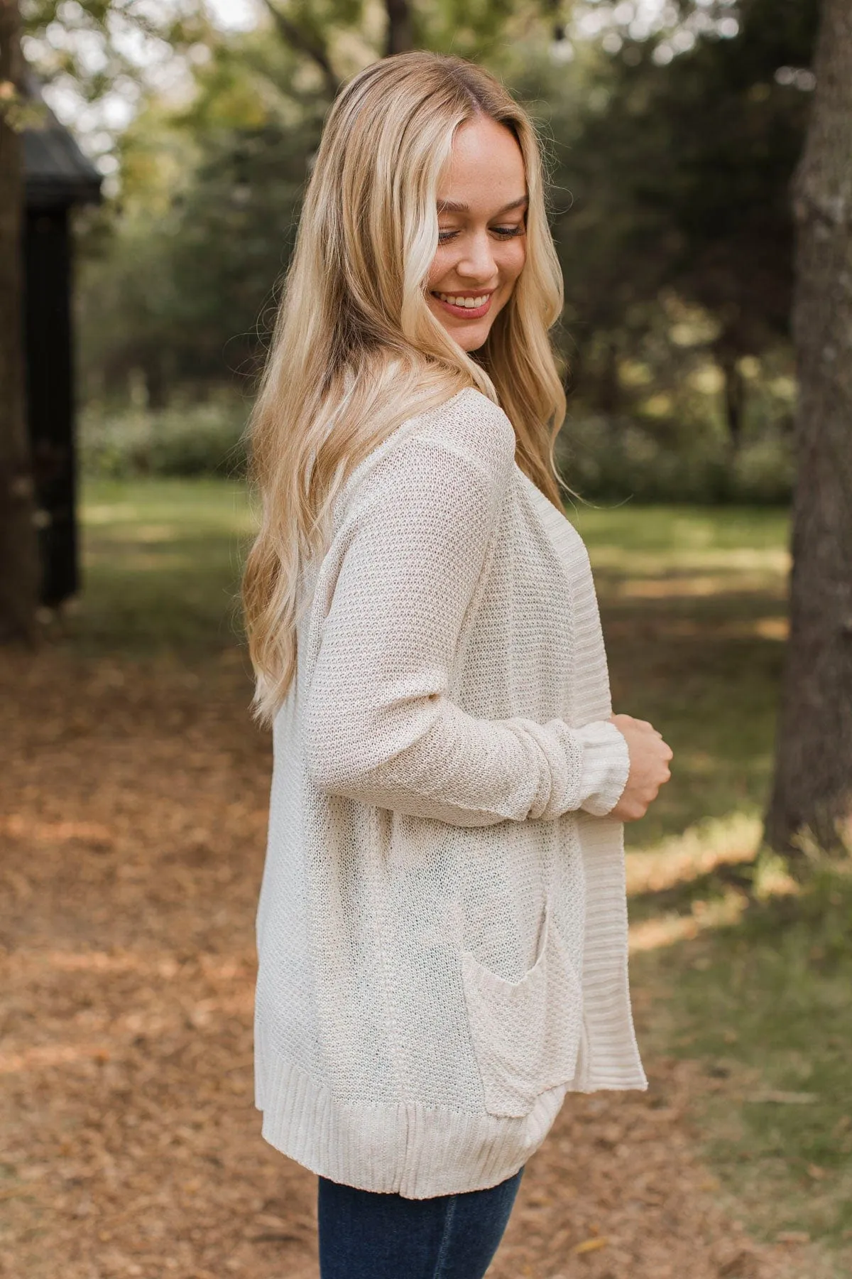 Welcoming To You Knitted Cardigan- Light Beige