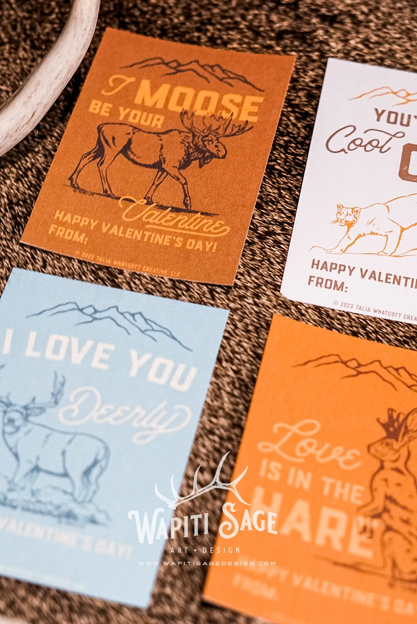 Western Wildlife Valentine Cards Digital Printable