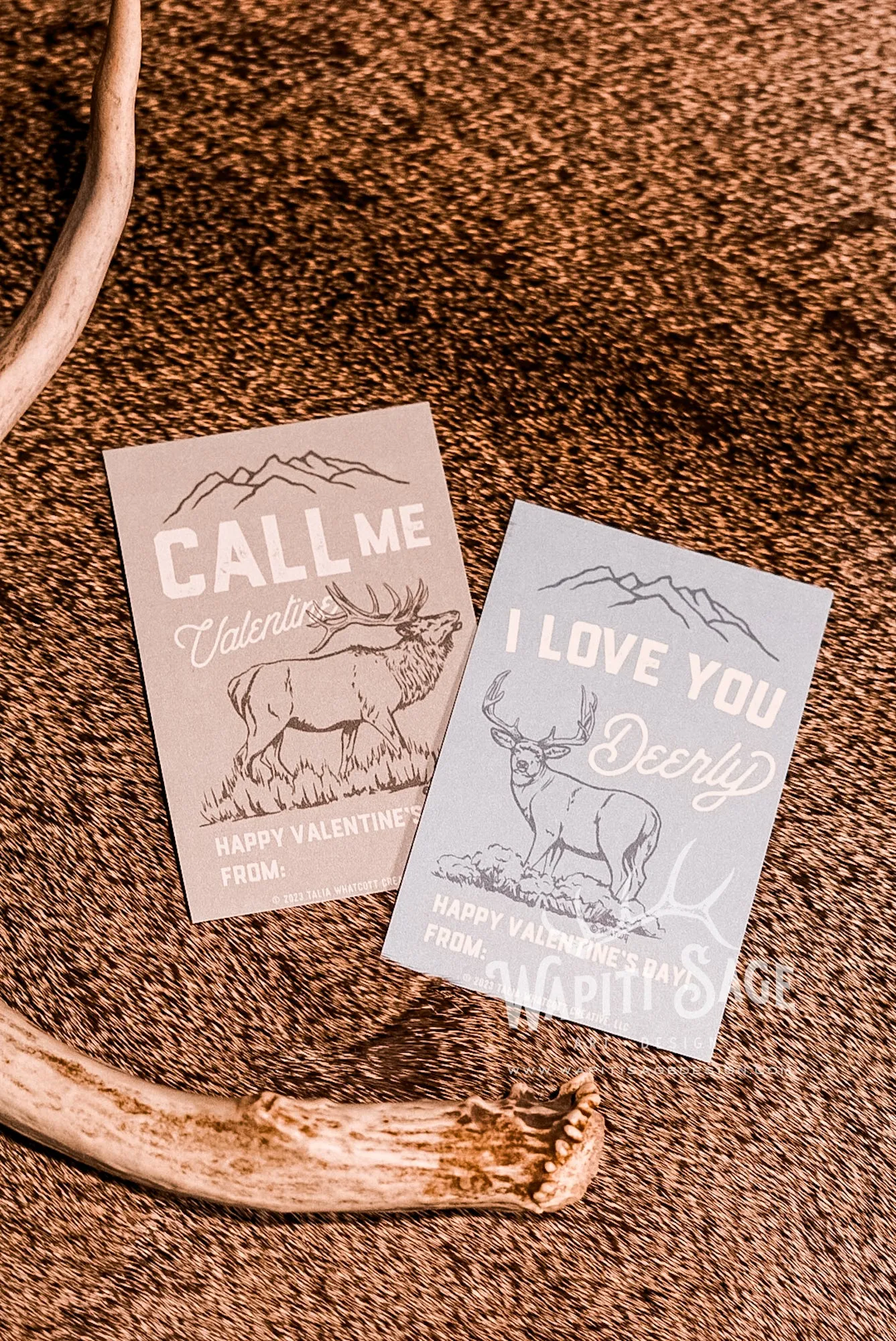 Western Wildlife Valentine Cards Digital Printable