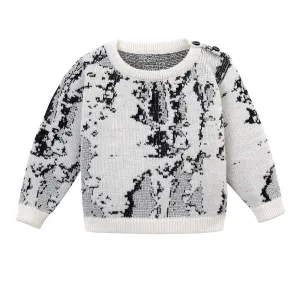 White Knitted Baby Sweater