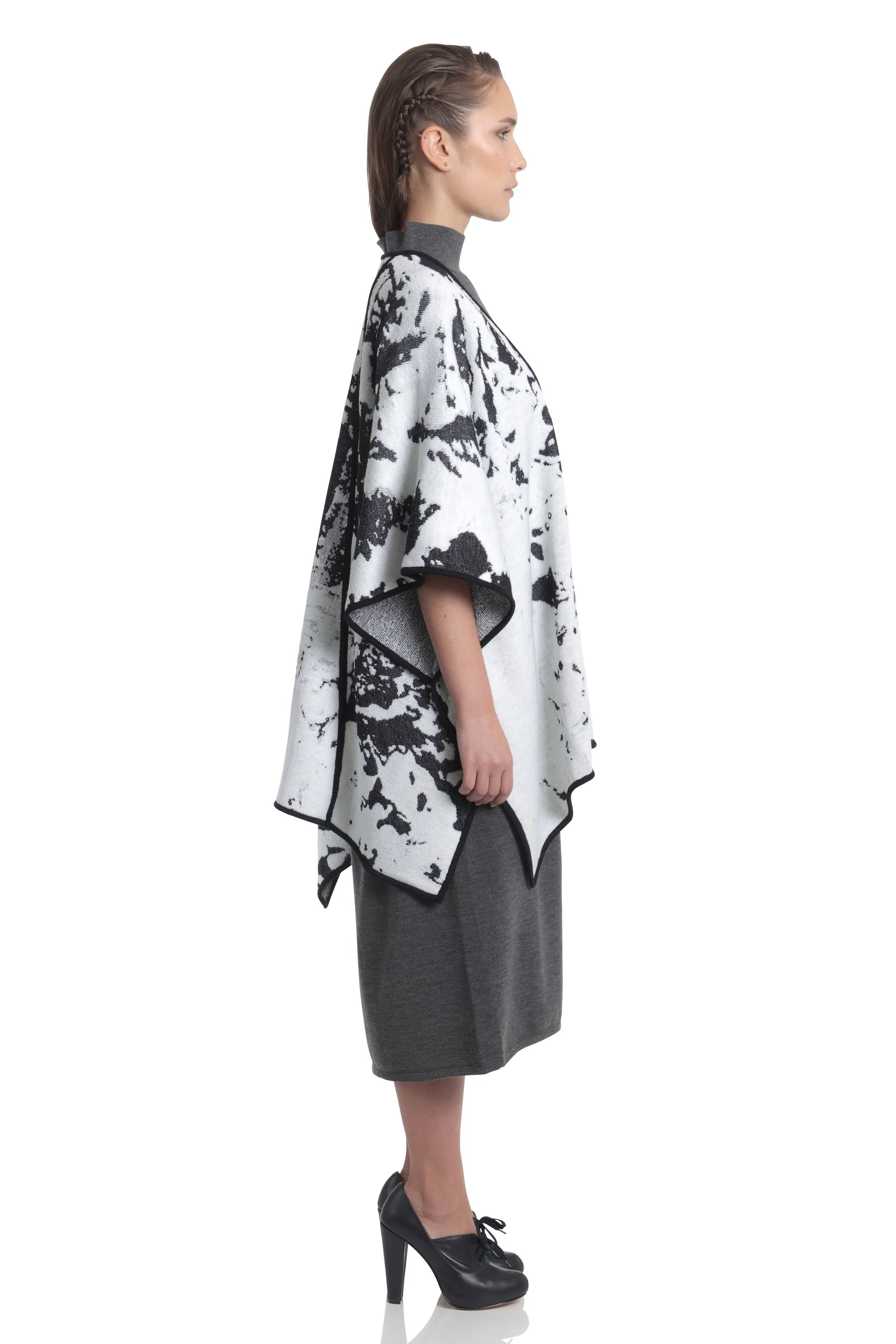 White Knitted Poncho