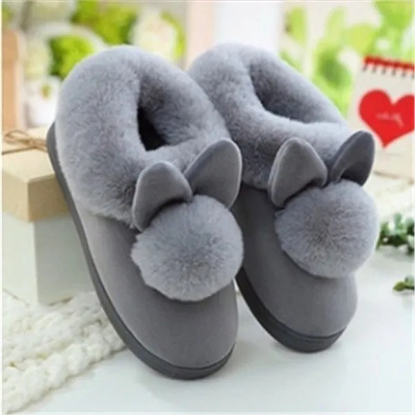 Winter Cute Rabbit Non-Slip Shoes Warm Cotton Shoes Thick Home Indoor Slippers
